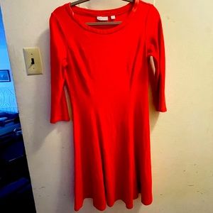NEW YORK & COMPANY RED FIT & FLARE DRESS - Size Small